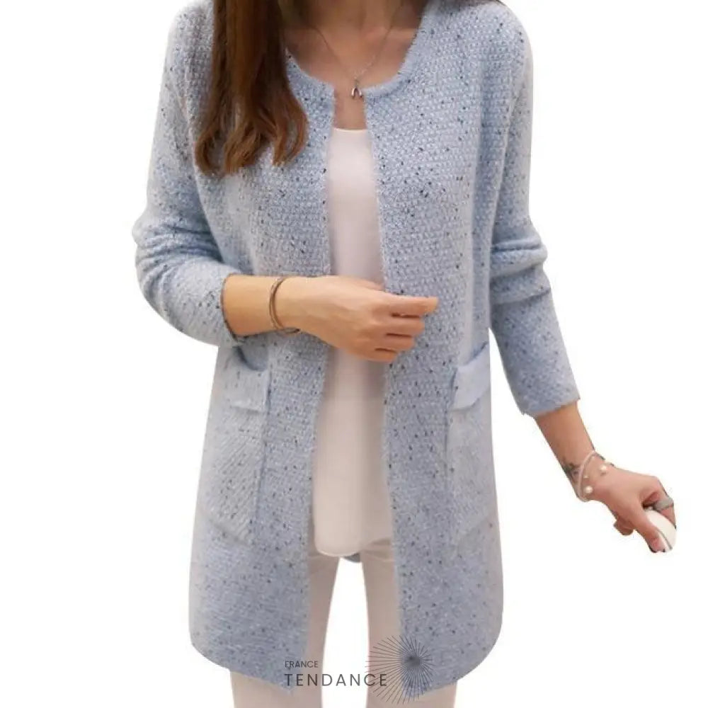 Long Cardigan à Encolure Dégagée | France-Tendance