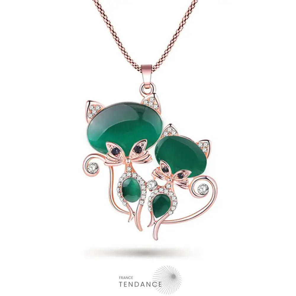 Pendentif émaillé Duo De Chats | France-Tendance
