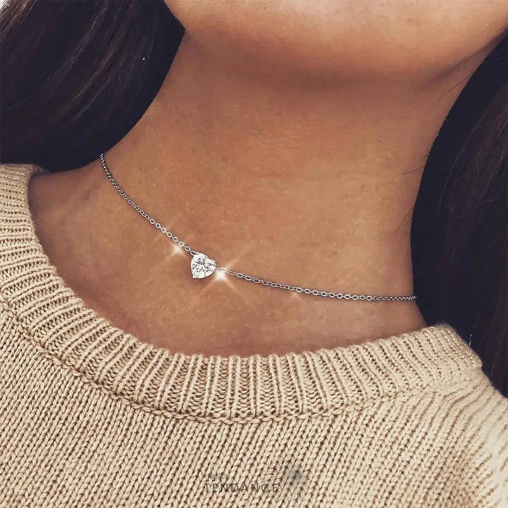 Collier - Coeur Zwarovski | France-Tendance