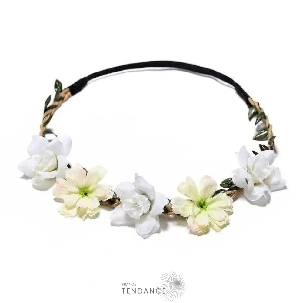Couronne De Fleurs Beige | France-Tendance