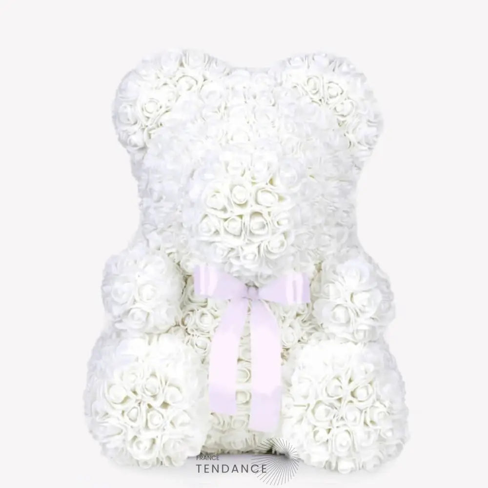 Géant Ours En Roses Blanc (70 Cm) | France-Tendance