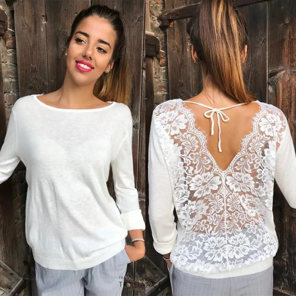 Pull Léger - Dos En Dentelle | France-Tendance