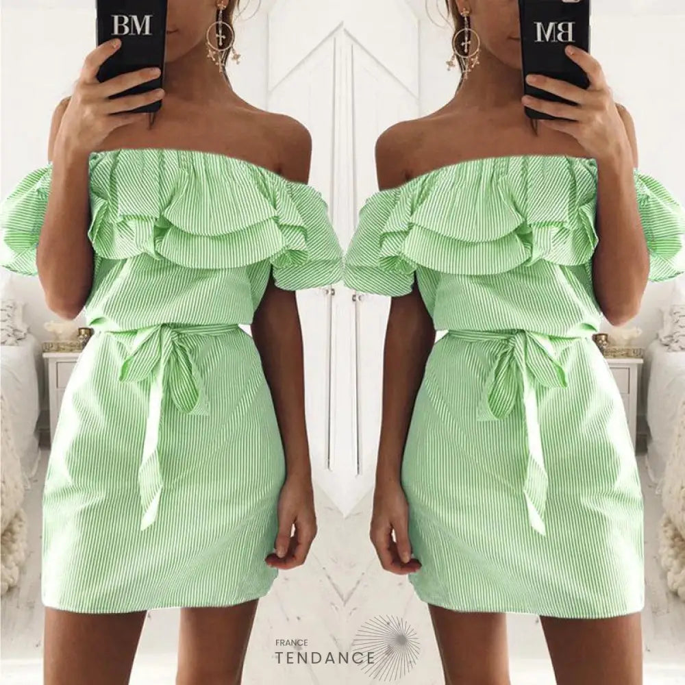 Robe à Volants Effet Chemise | France-Tendance