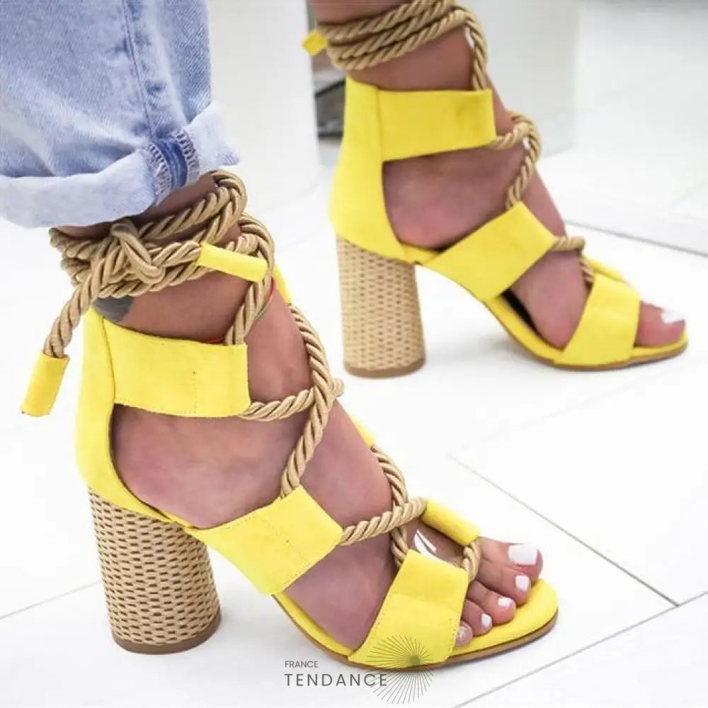 Sandales Colorées Effet Corde | France-Tendance
