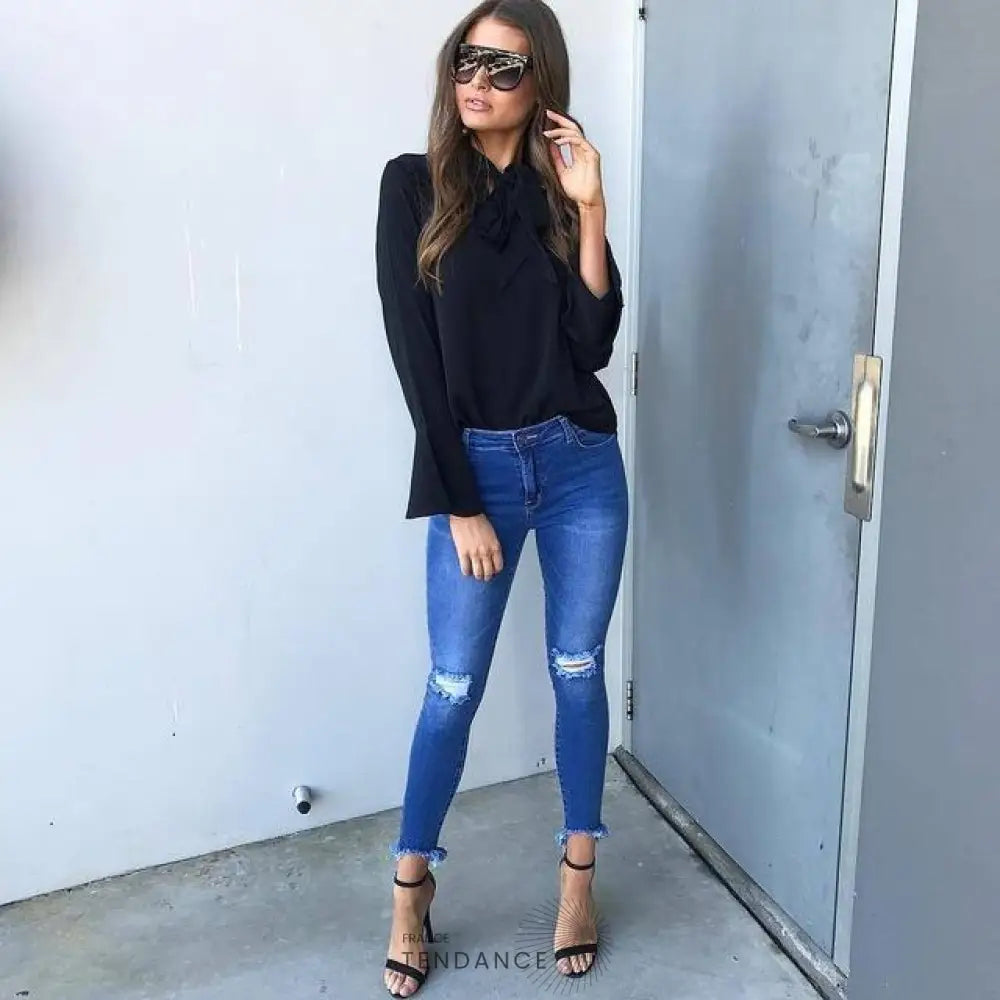 Haut Tendance Col Noué | France-Tendance