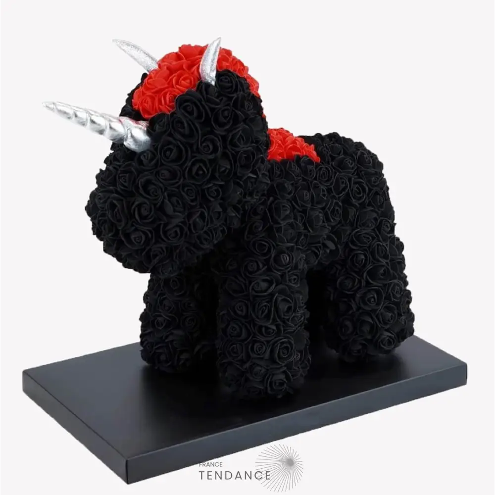Licorne En Roses Noir | France-Tendance