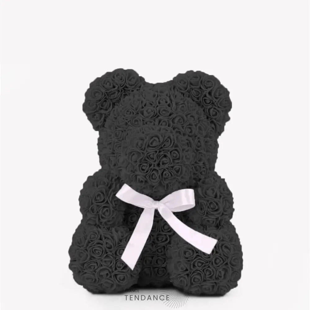 Ours En Roses éternelles Noir (40 Cm) | France-Tendance