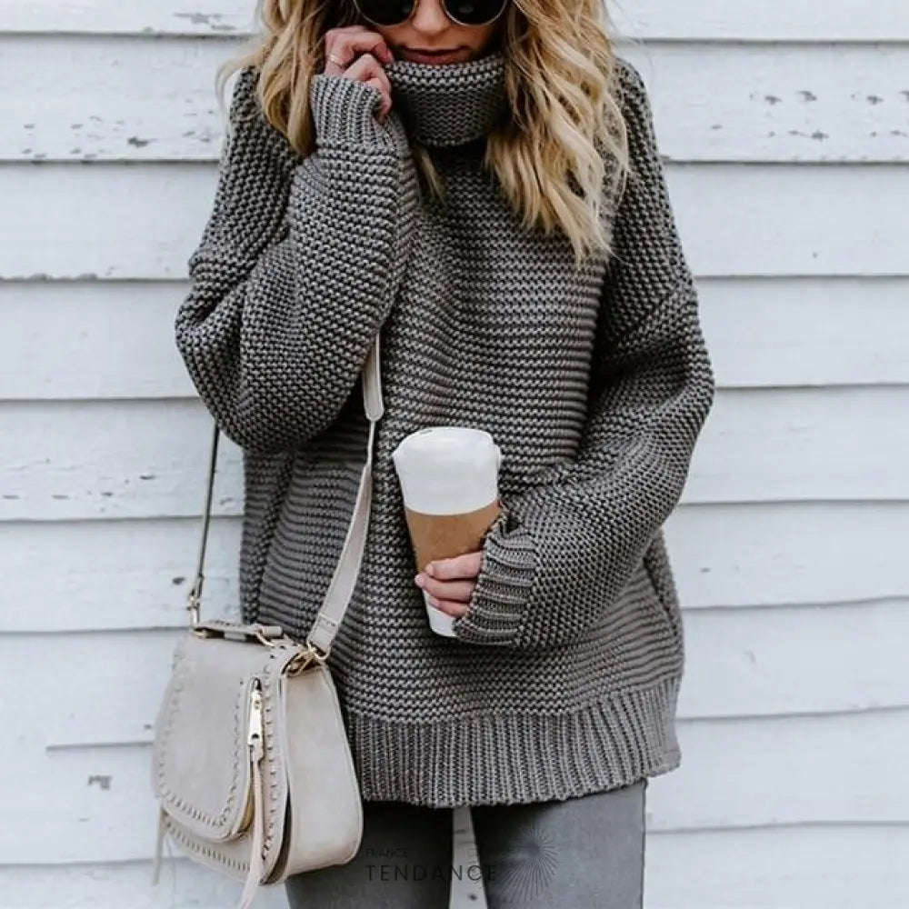 Pull Tricoté à Col Roulé | France-Tendance