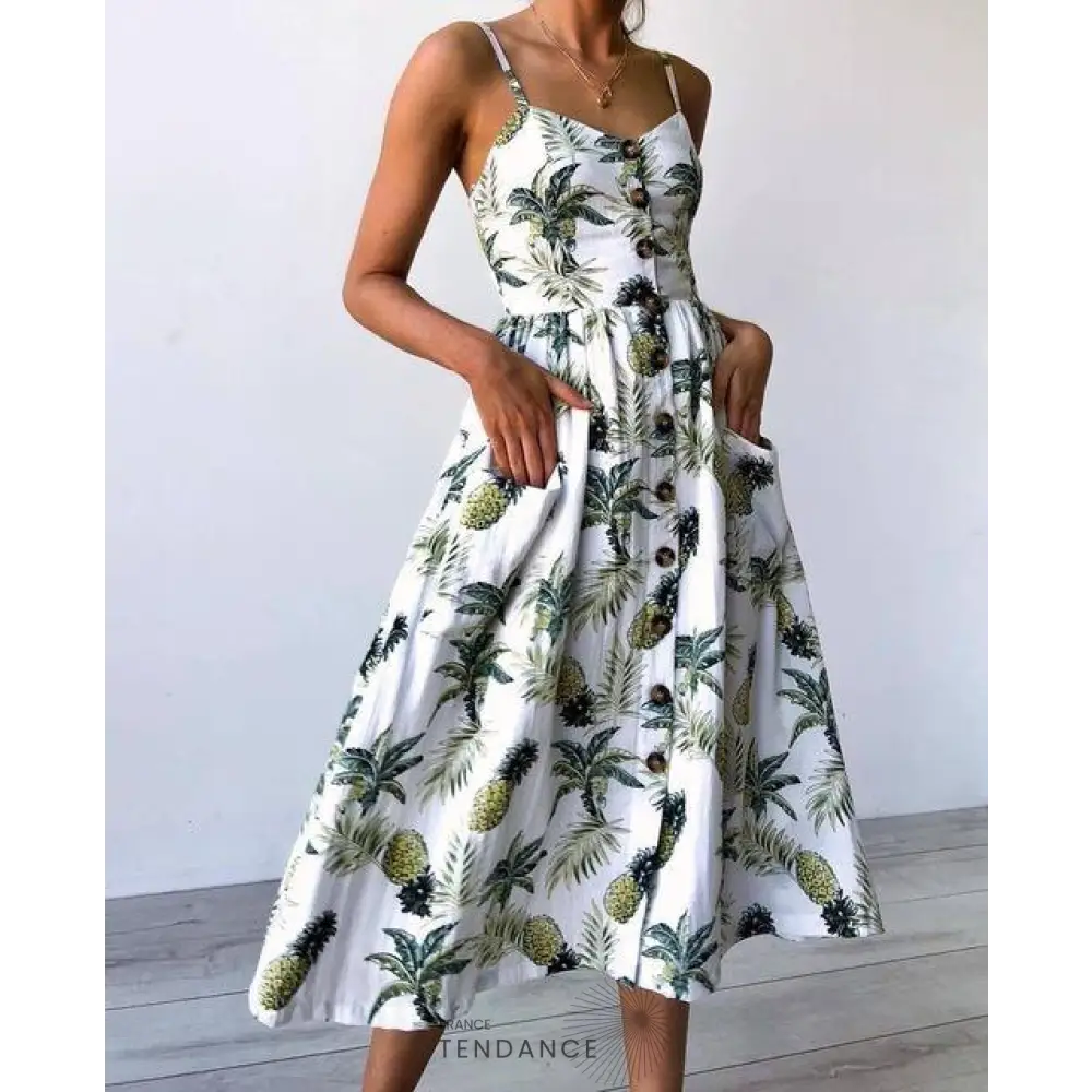 Robe Bohème Midi Imprimée | France-Tendance