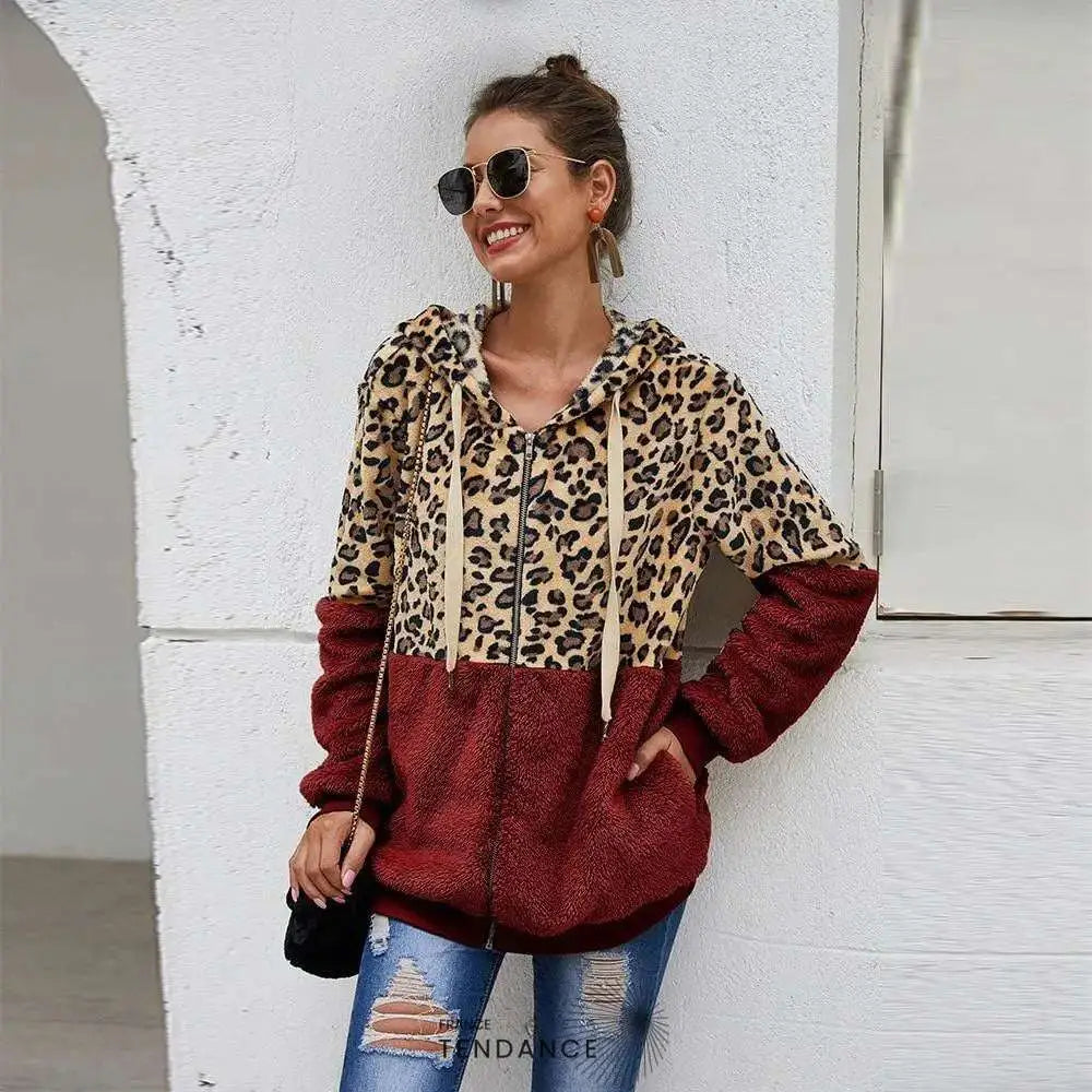 Sweat Léopard à Fermeture | France-Tendance