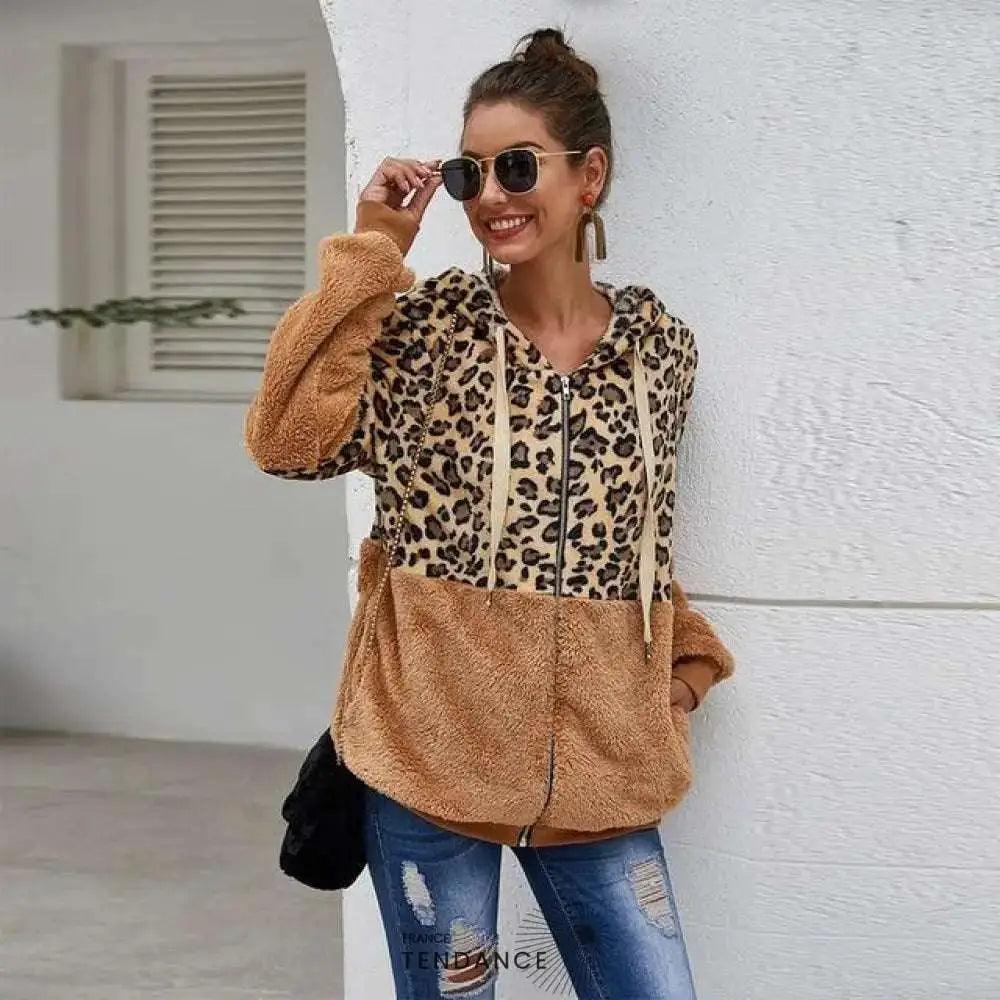 Sweat Léopard à Fermeture | France-Tendance