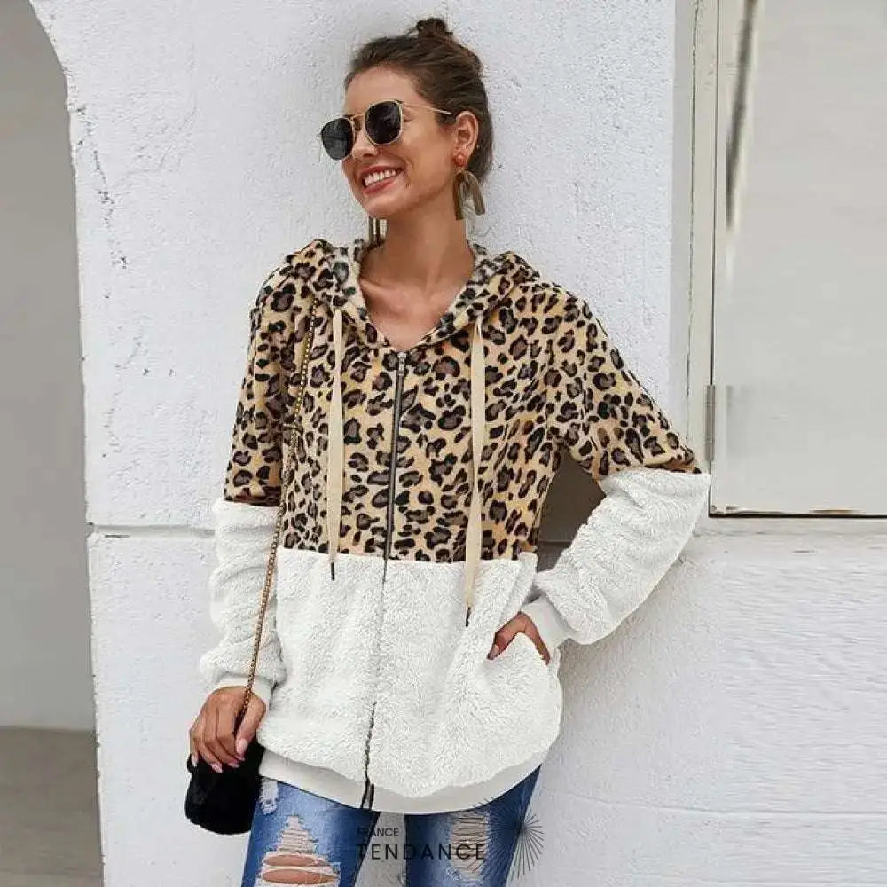 Sweat Léopard à Fermeture | France-Tendance