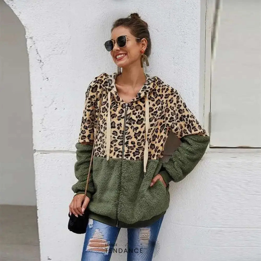 Sweat Léopard à Fermeture | France-Tendance