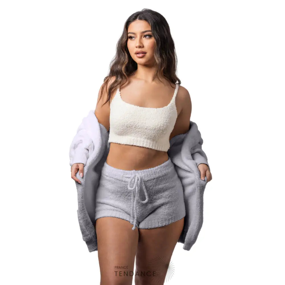 Eva | Ensemble 3 Pièces Cocooning & Sexy Xs / Gris